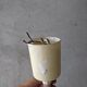 Suspension in mother-of-pearl and brass flower shape