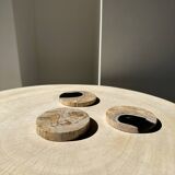 Set of 3 fossilized wood coasters (clear)