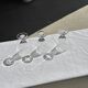 Set of 3 vintage stemmed glasses in clear glass H14 D10