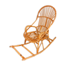 Fauteuil rocking-chair vintage en rotin