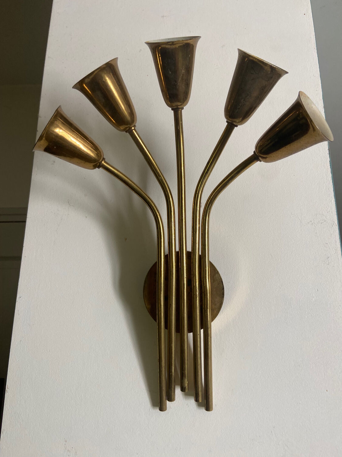 Wall lamp 5 burners brass 50s