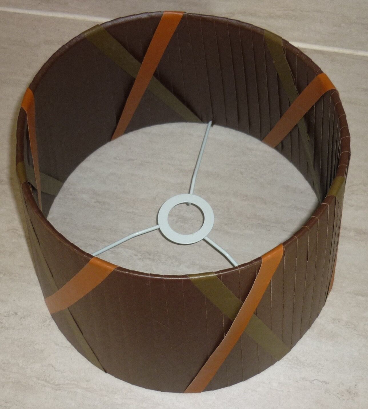 Lampshade fabric brown green and orange, 36 cm