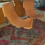 Leather and chrome chairs 1970