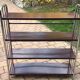 Brown metal Bauhaus industrial bookshelf, 4 shelves, 1920s Czech Republic