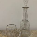 Decanter and crystal candy box, early twentieth century