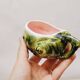 2 cups + 2 saucers in majolica slip ceramic zoomorphic snail shape