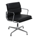 CHARLES EAMES "SOFT PAD EA 208" LEATHER ARMCHAIR, 1960s