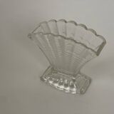 Art Deco Clear Shell Vase