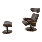 Ergonomic Lounge Chair with Ottoman Model from Ekornes Stressless, 2000s, Set of 2