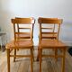 set of 4 Thonet bistro chairs in curved wood honey Mid-Century 50s