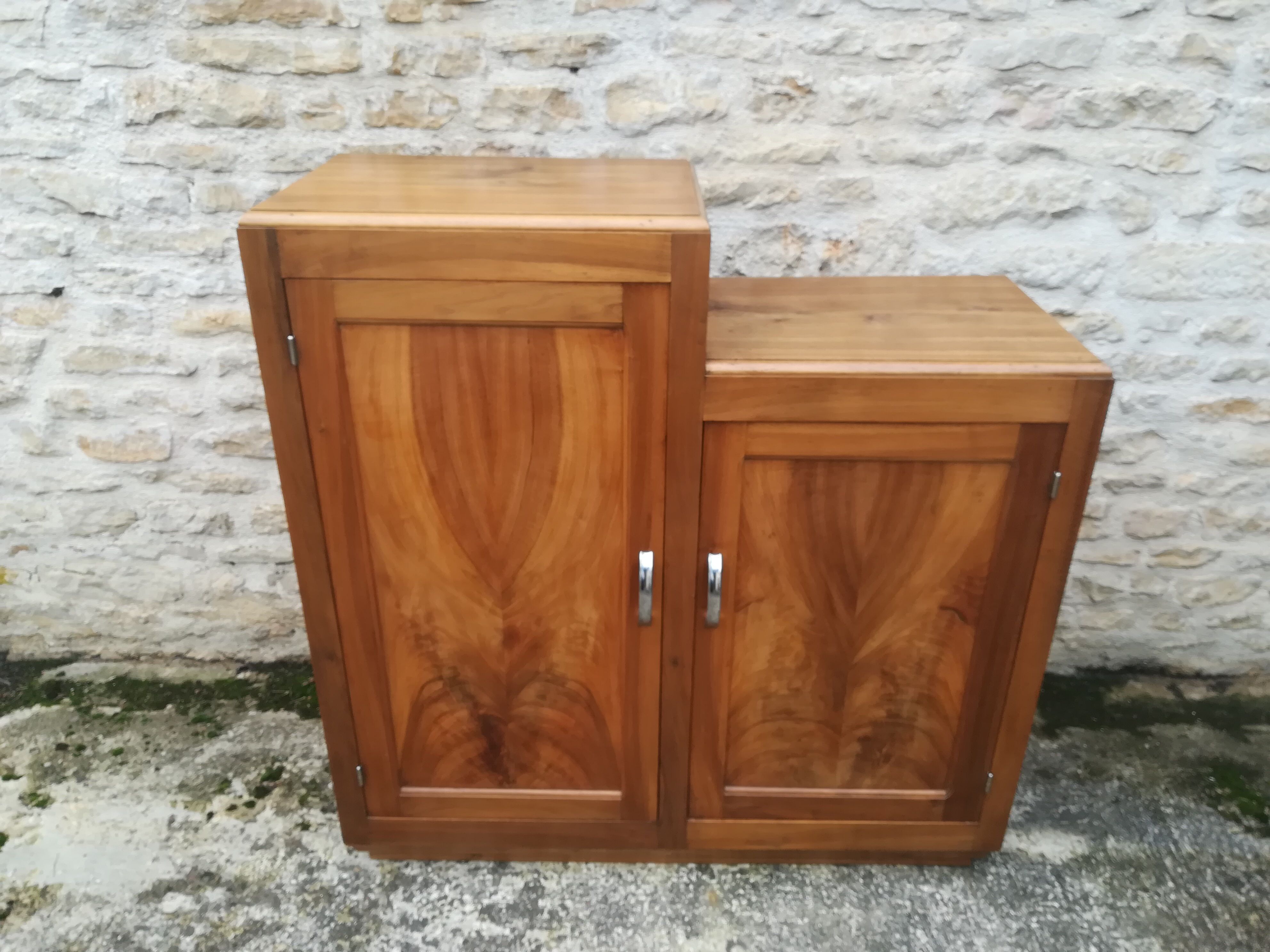 Asymmetric solid walnut buffet