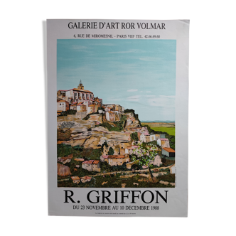 Affiche d'exposition 1988 Galerie d'art Ror Volmar Robert Griffon