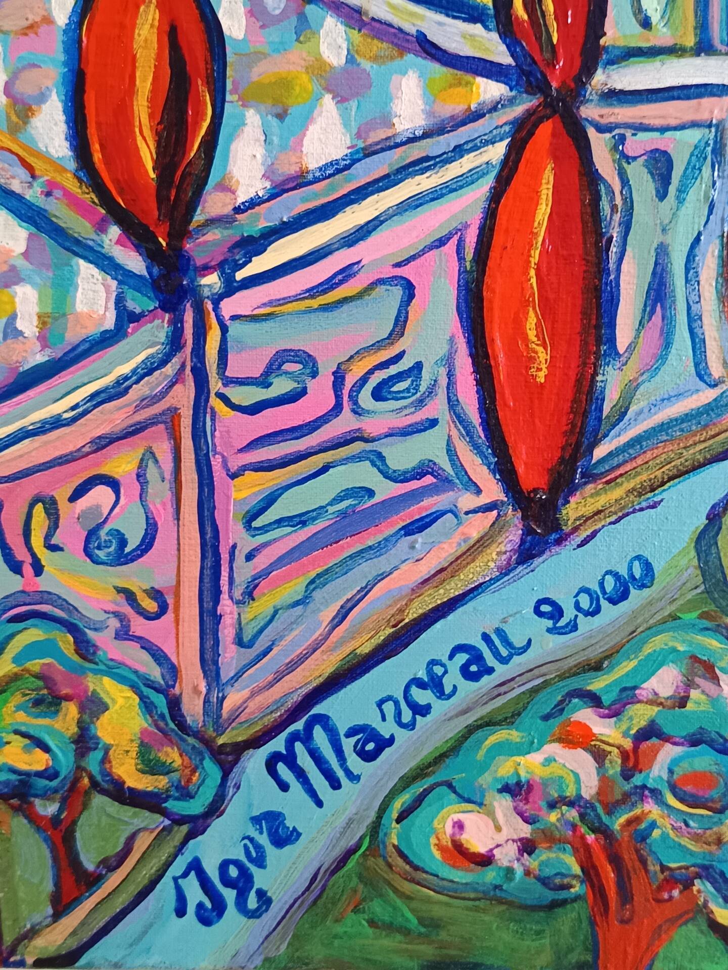 Original large painting by Igor Marceau (1999) – "A Funny Rock 'n Roll"