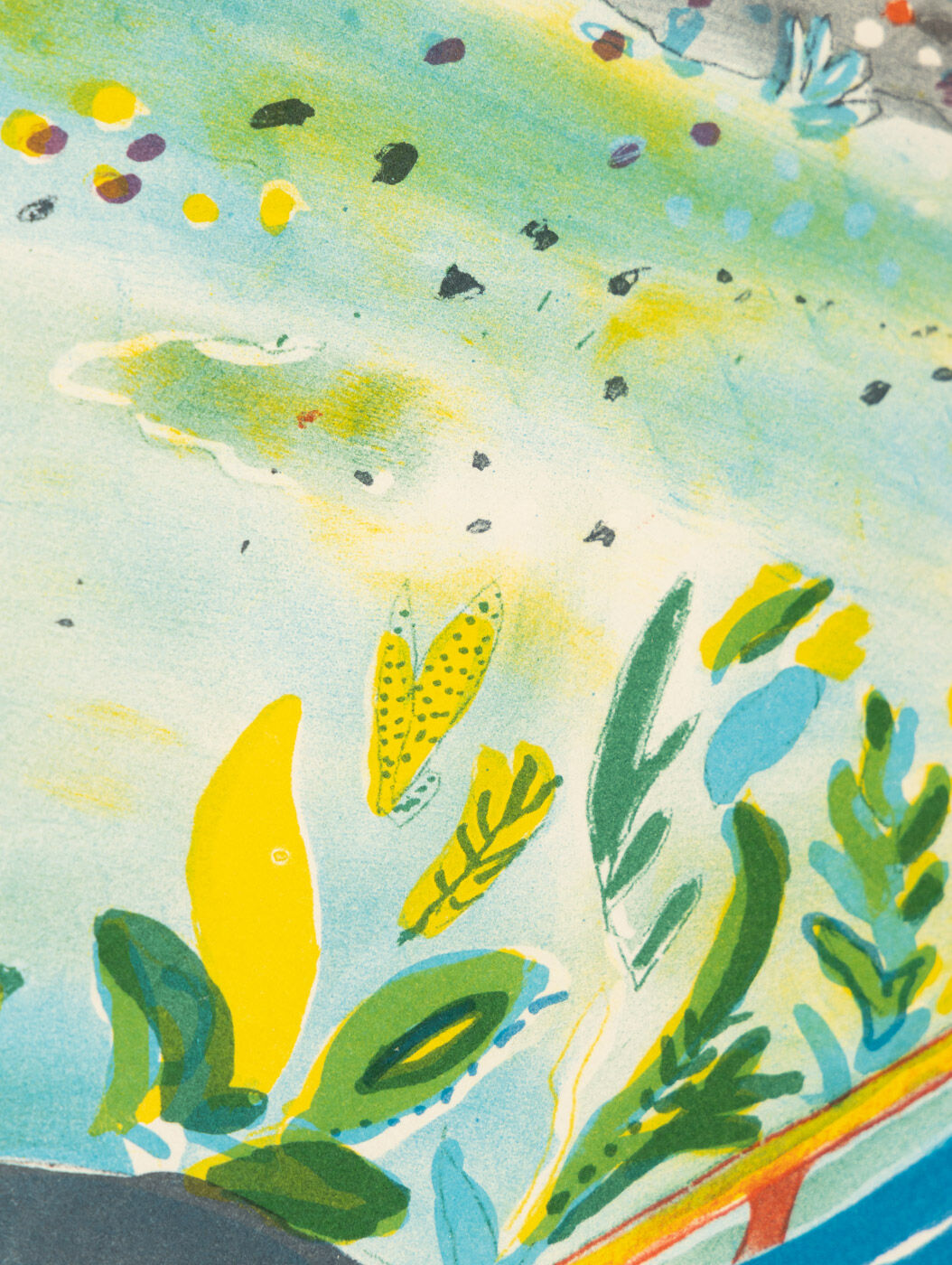 Summer in the Garden, color Lithograph