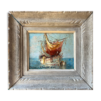 Tableau HSP Victor Bruzal 1955 voilier de pêche Marine