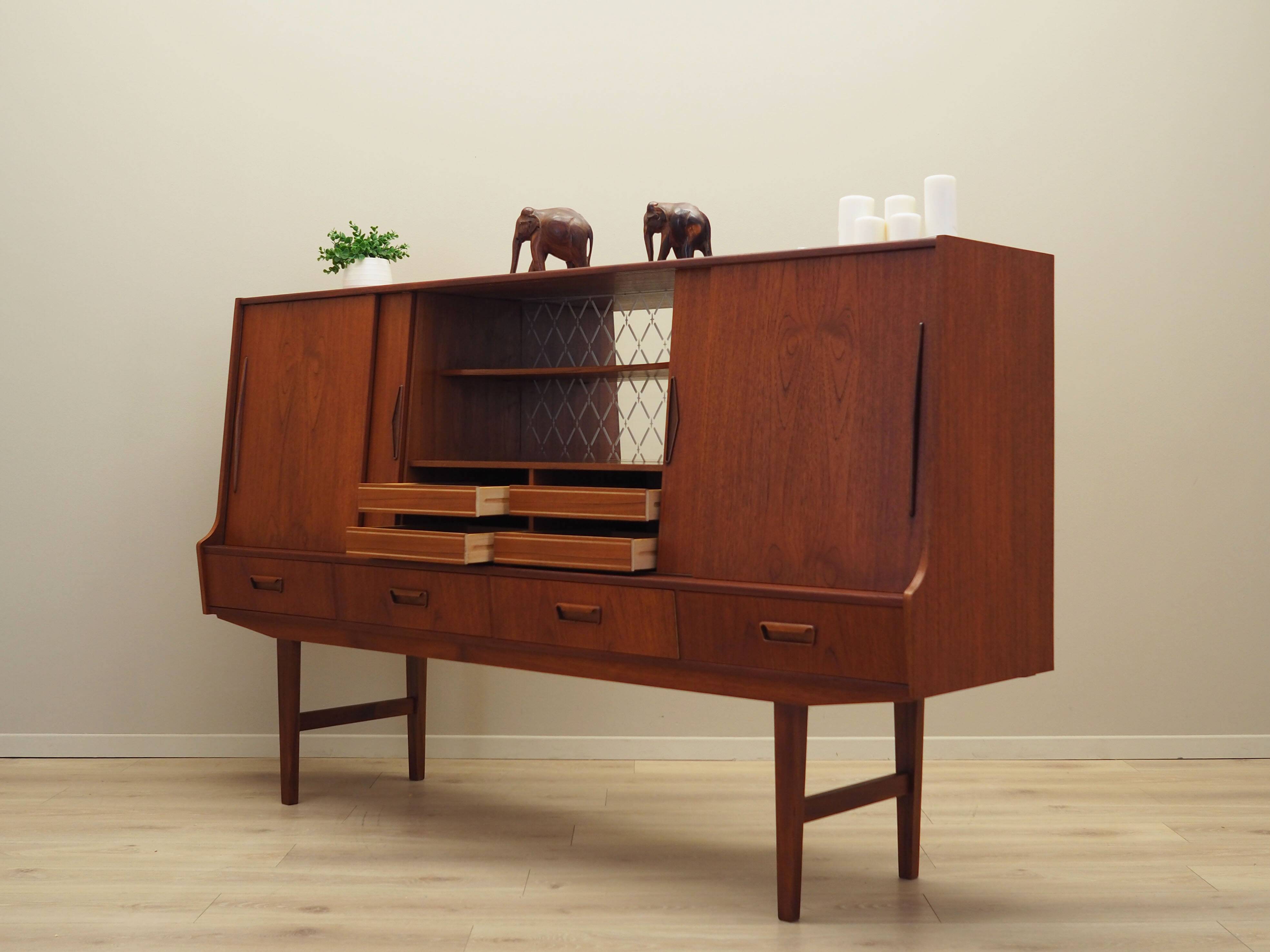 Teak highboard, Danish design, 1960s, production: Denmark
