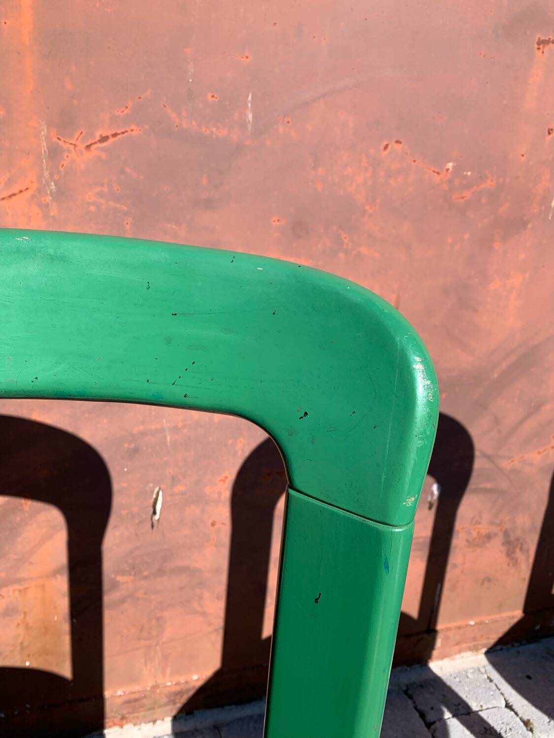 6 Bruno Rey Kush & co Green Stackable Chairs Circa 1970