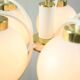 Mid-century modern Italian Brass and Opaline Chandelier