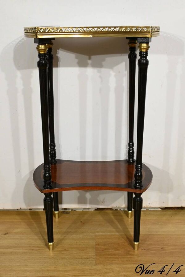 Table volante à double plateau en acajou et poirier noirci, style Napoléon III – 1930
