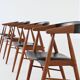 Teak chairs by Aksel Bender Madsen and Ejnar Larsen, Denmark 1960.