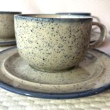 Blue glazed ceramic coffee cups