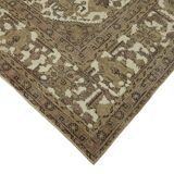 Tapis oriental unique en laine beige des années 1980, 287 cm x 382 cm, fait à la main