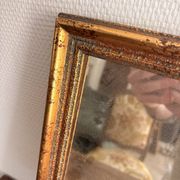 Vintage Square Mirror with Gilded Wood Frame by Sylvain Zonco, Casablanca 1950