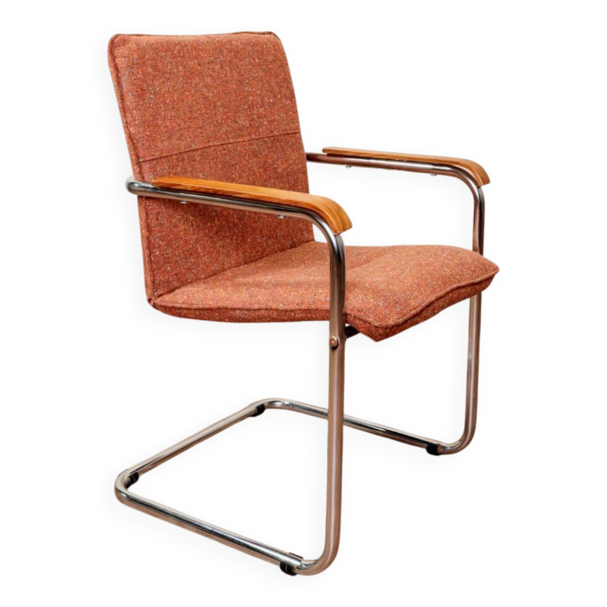Bauhaus desk chair chrome granola 1970