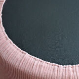Restored vintage pouf in corduroy