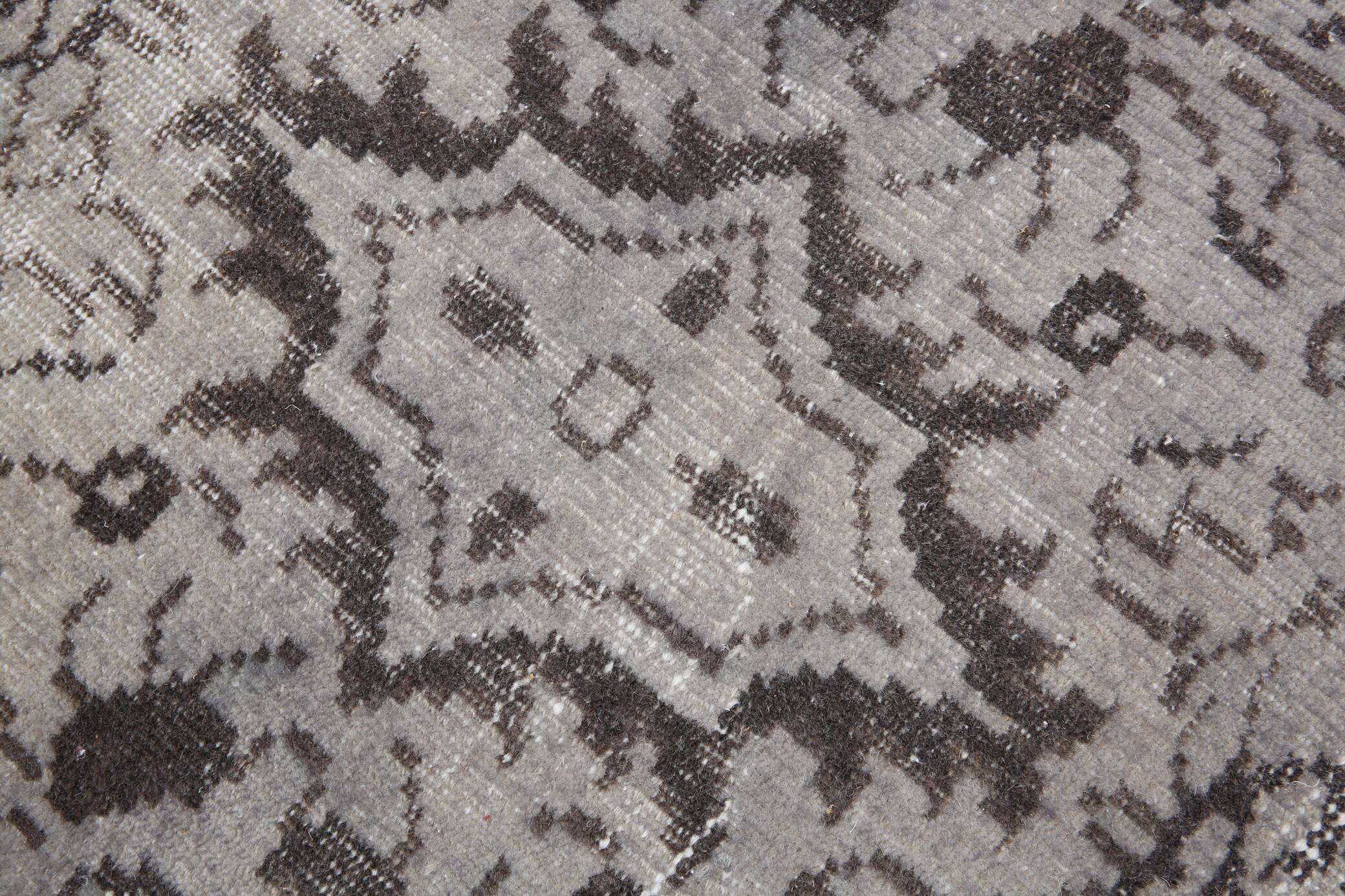 5x8 Shades Of Gray Black Oriental Vintage Turkish Rug, 150x250Cm SK 2874