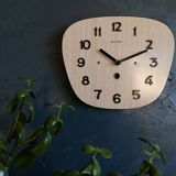 Vintage clock formica silent wall clock "Beroz beige wood"