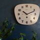 Vintage clock formica silent wall clock "Beroz beige wood"