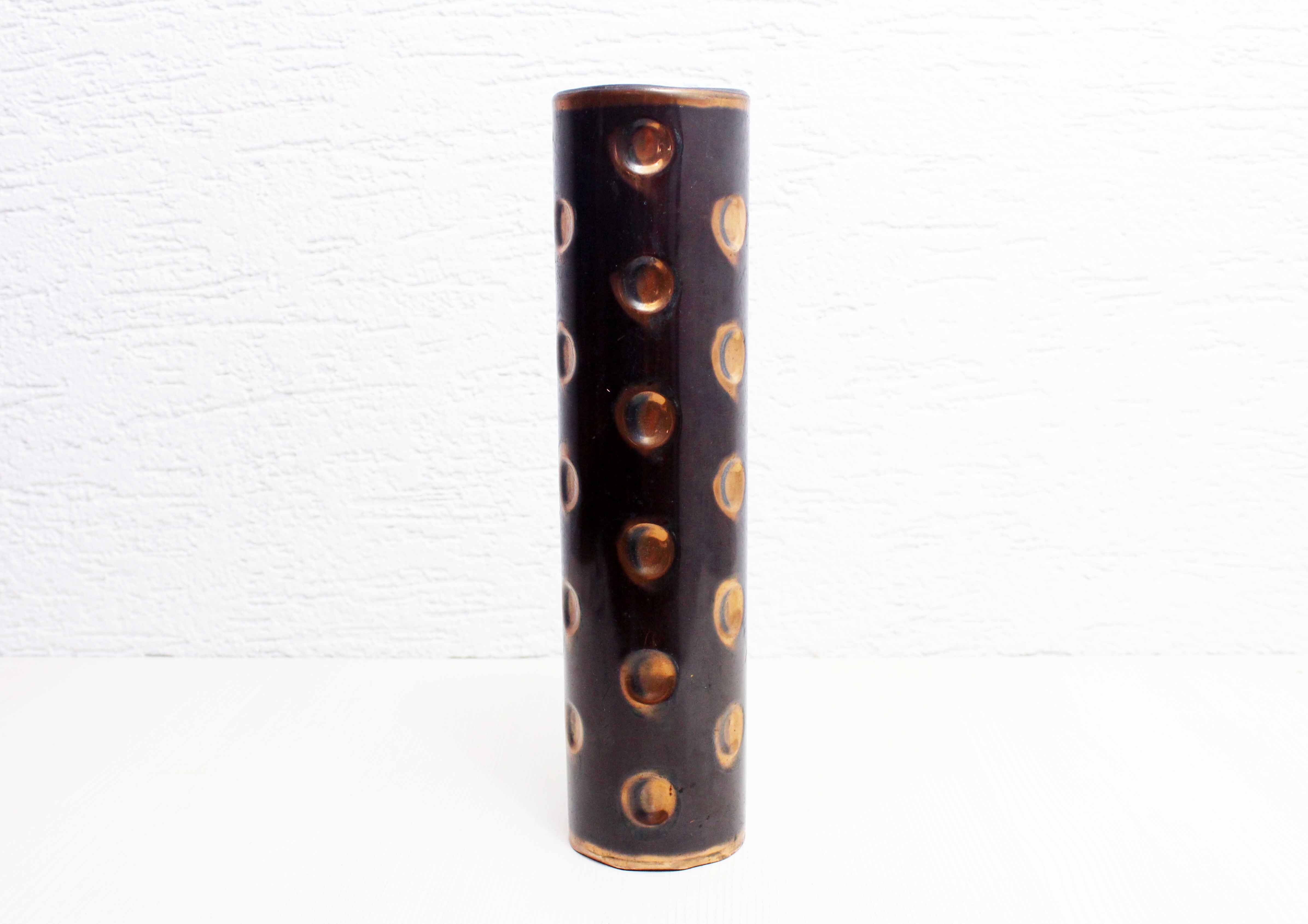 Brutalist copper vase