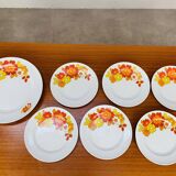 Service à thé et dessert en porcelaine à décor de fleurs, Allemagne 1970