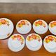 Tea and dessert set of 6 cups, German porcelain, flowers, 70s