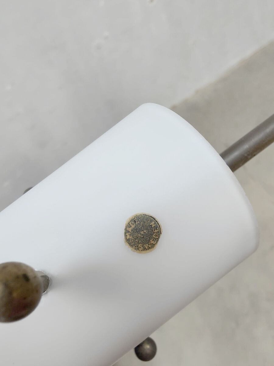 Vintage swedish modernist pendant lamp opaline glass