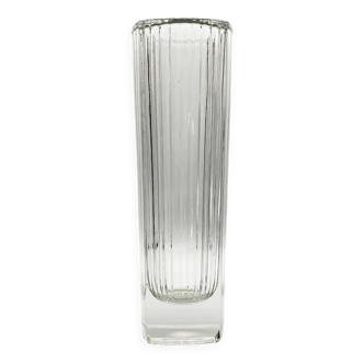 Heavy pressed glass vase SKLO UNION • Rosice Glassworks • Design Milos Filip • 1962