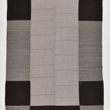 8x10 Contemporary Gray Black Vintage Kilim Rug, 225x325Cm