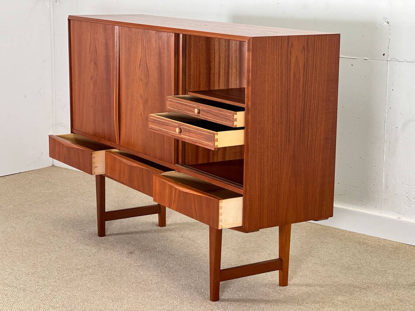 Highboard by E.W. Bach for Sejling Skabe (1960s Denmark)