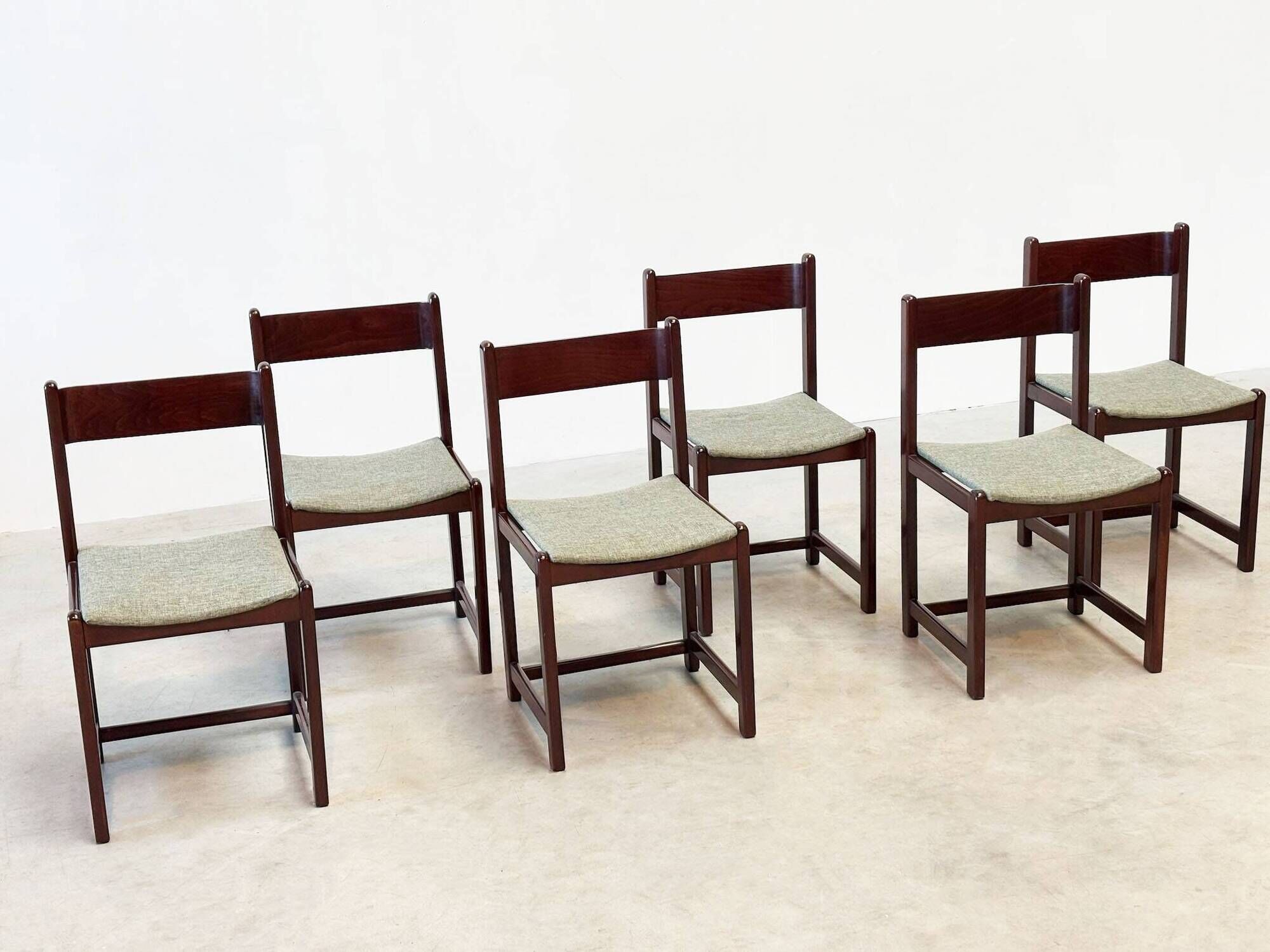 Set of six Italian dining chairs