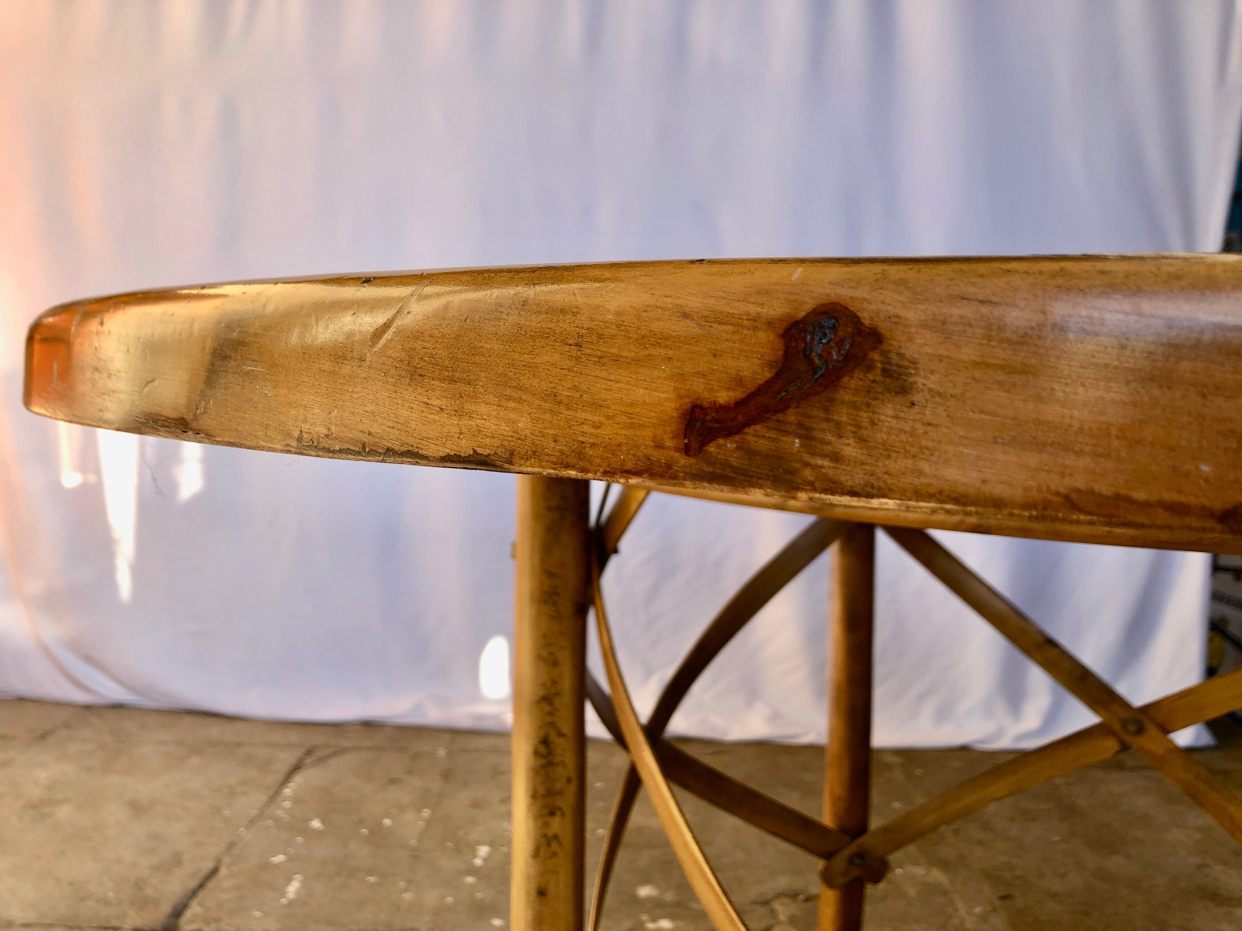 Dining table 1960 cannage and glass