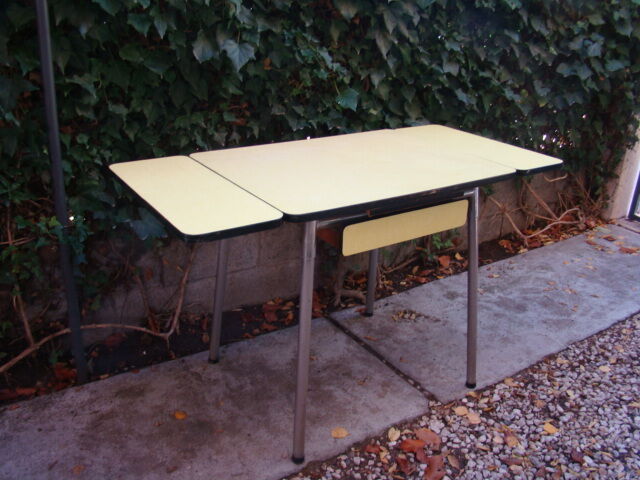 Vintage yellow formica table 60