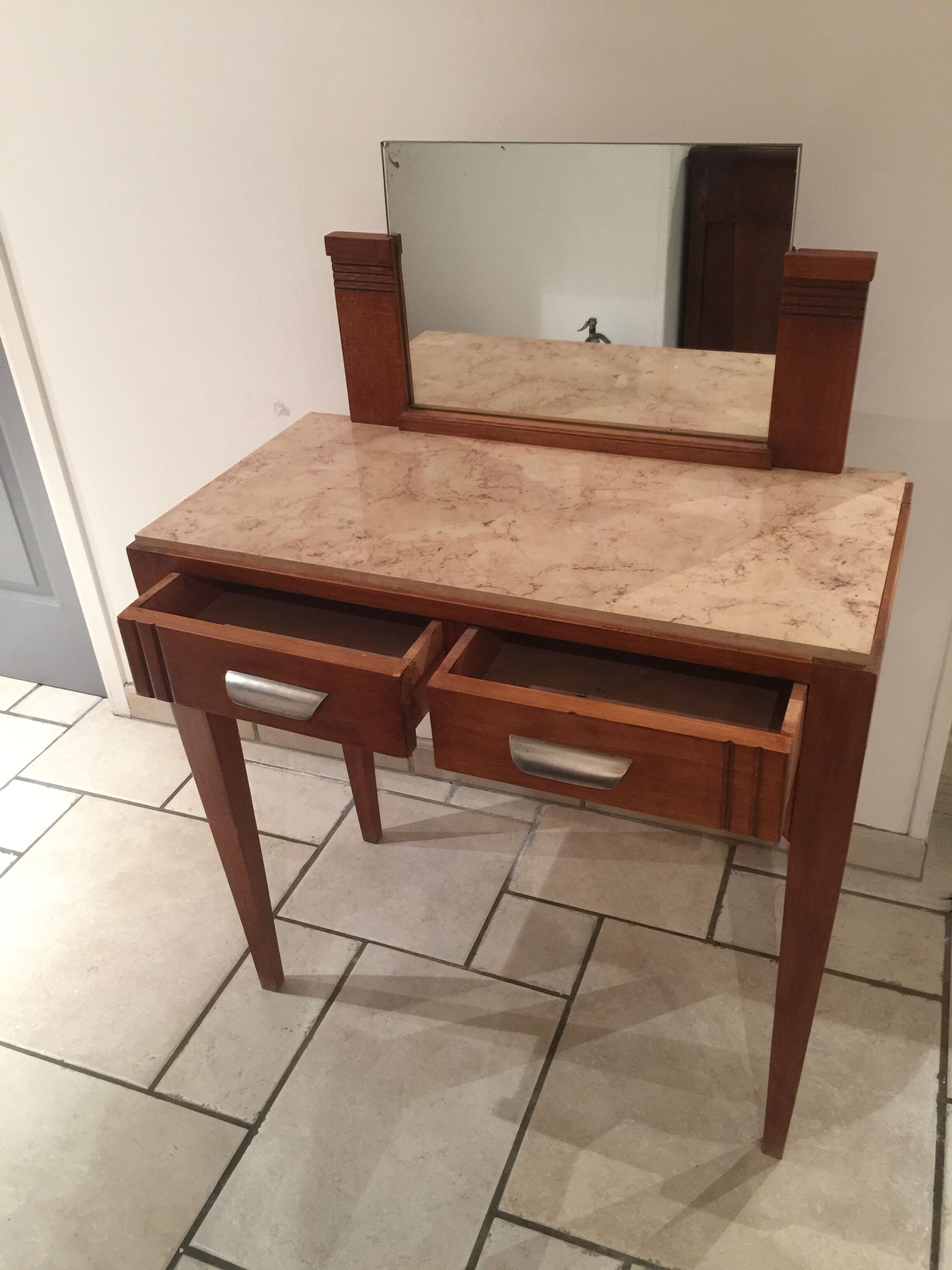 Art deco dressing table and marble