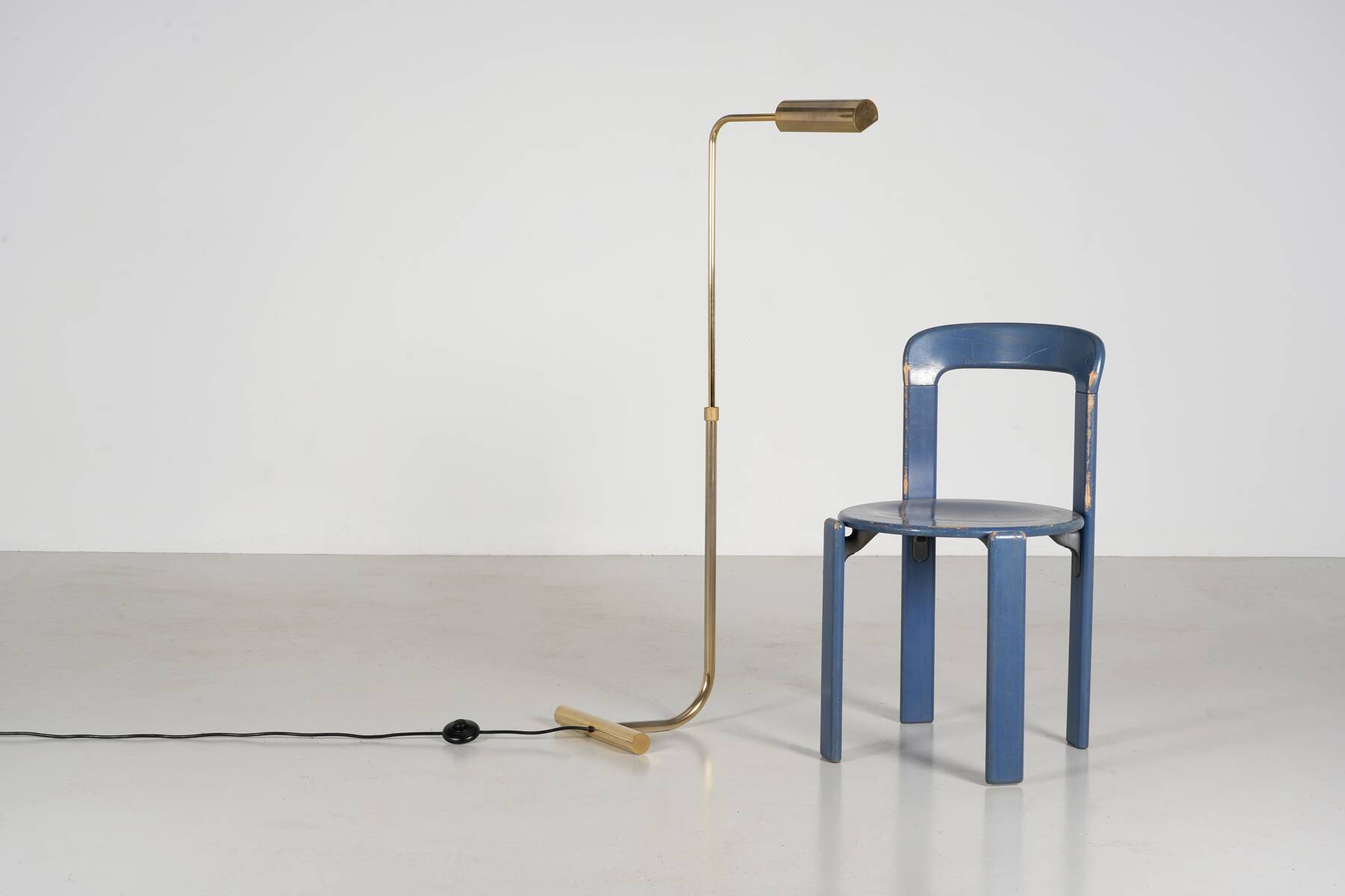 1980s gold modernist reading lamp