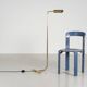 1980s gold modernist reading lamp