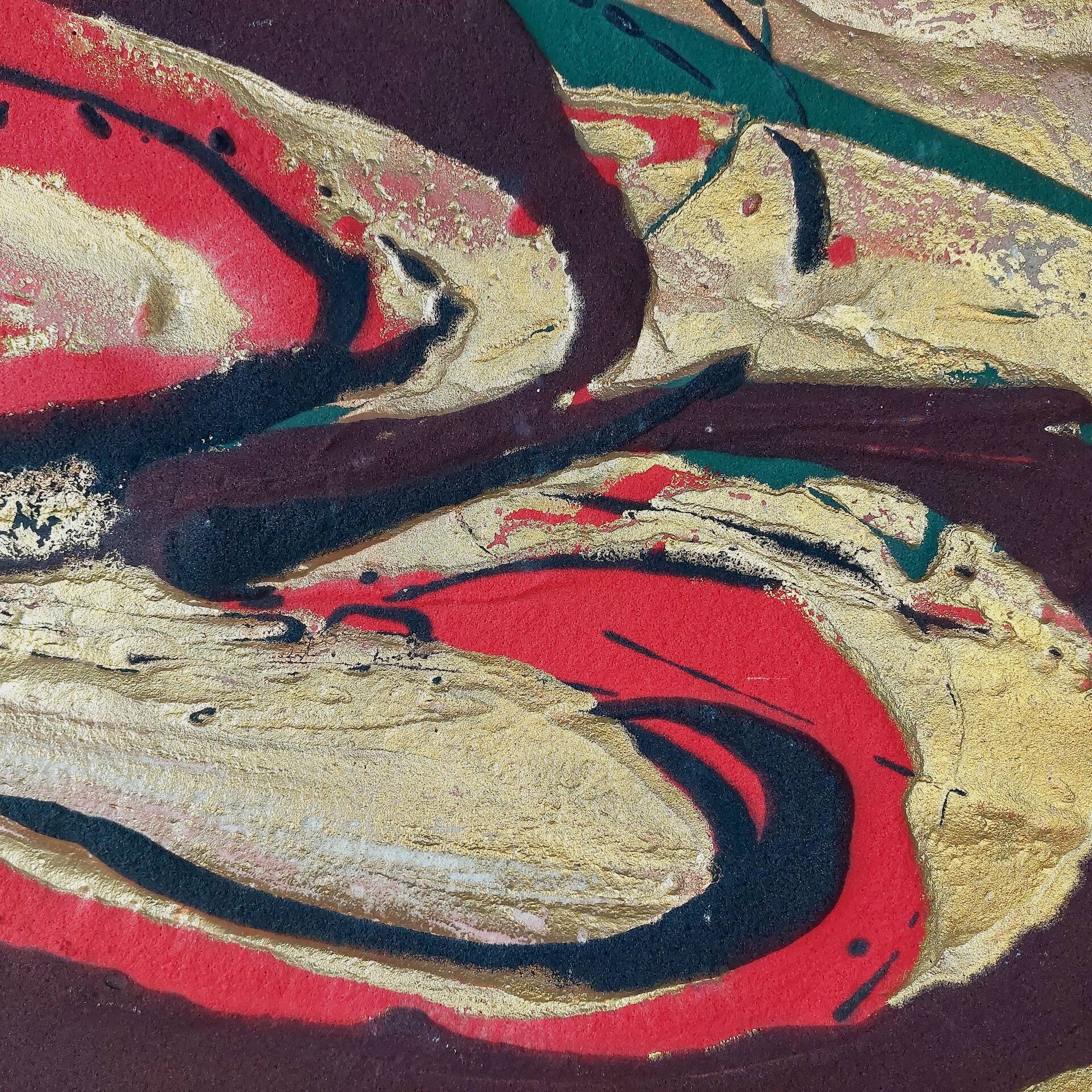 Abstract composition, mixed media, signed, dated 1979