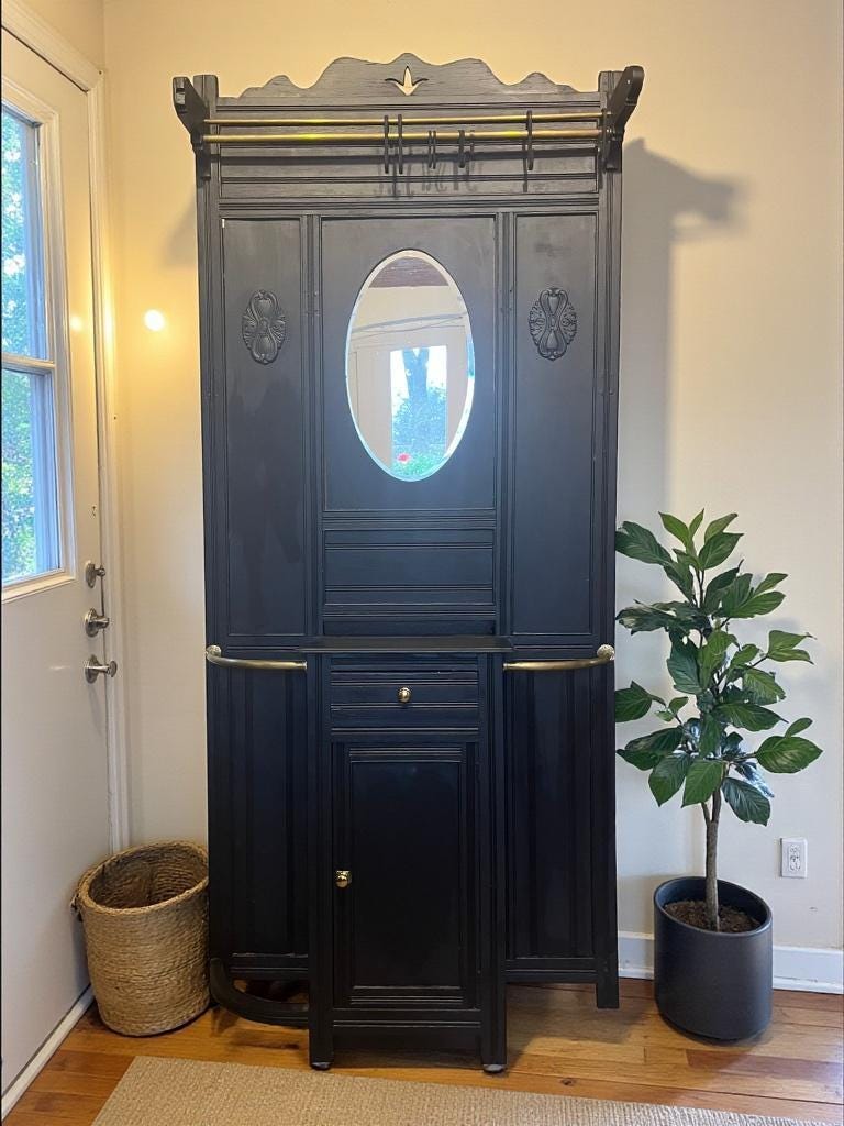 Large vintage freestanding coat rack / floor coat rack