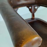 Victorian mahogany leather desk chair