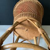 Worker wicker plant holder