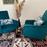 Duo of armchair back-of-year 50/60, restored
